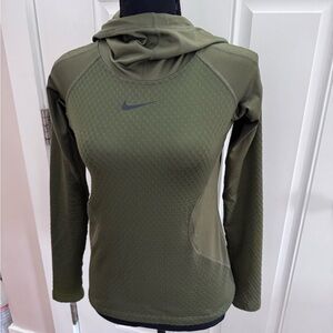 Nike Pro Hyperwarm Dark Green Performance Hoodie